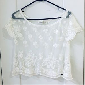 White Lace Abercrombie Crop Top